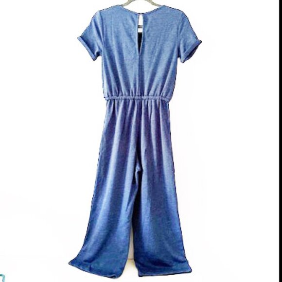 Old Navy Waist-Defined French Terry Heather Blue jumpsuit — Women's XS - Picture 6 of 8